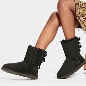 UGG Black Bailey Bow Tie Boots